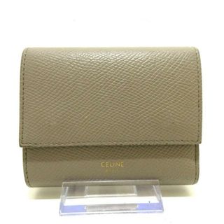 セリーヌ(celine)のCELINE(セリーヌ) 3つ折り財布 スモール トリフォールドウォレット グレーベージュ レザー(財布)