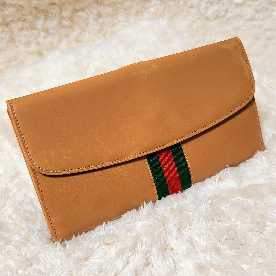 Gucci(グッチ)のGUCCI☆シェリーライン 本革 レザー 二つ折り 長財布 ウォレット 多収納 メンズのファッション小物(長財布)の商品写真