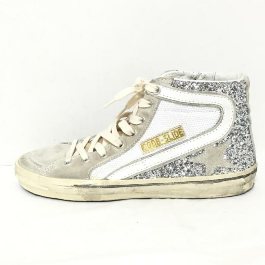 GOLDEN GOOSE(ゴールデングース)のGOLDEN GOOSE(ゴールデングース) スニーカー 38 レディース - 白×シルバー×マルチ グリッター スエード×化学繊維 レディースの靴/シューズ(スニーカー)の商品写真