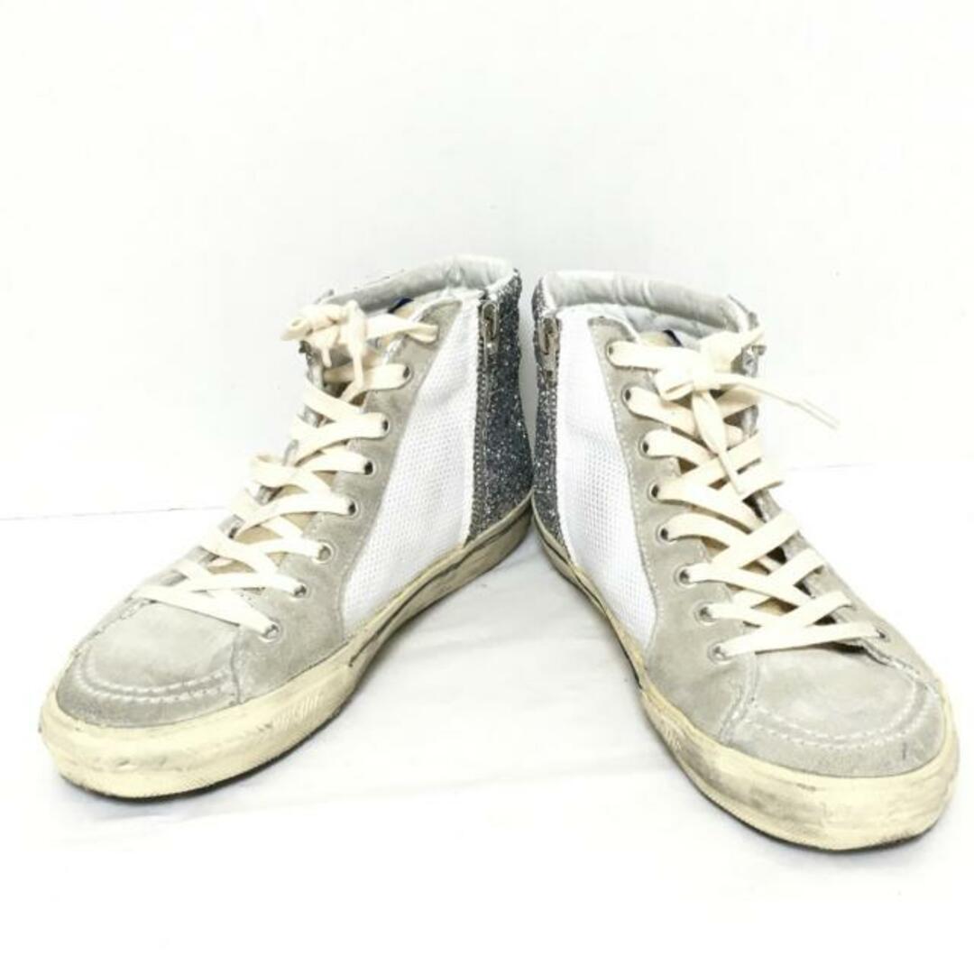 GOLDEN GOOSE(ゴールデングース)のGOLDEN GOOSE(ゴールデングース) スニーカー 38 レディース - 白×シルバー×マルチ グリッター スエード×化学繊維 レディースの靴/シューズ(スニーカー)の商品写真