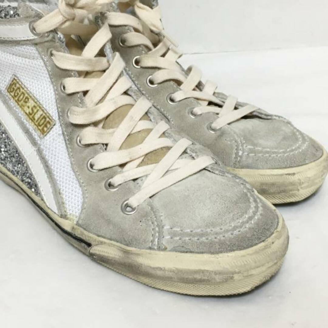 GOLDEN GOOSE(ゴールデングース)のGOLDEN GOOSE(ゴールデングース) スニーカー 38 レディース - 白×シルバー×マルチ グリッター スエード×化学繊維 レディースの靴/シューズ(スニーカー)の商品写真