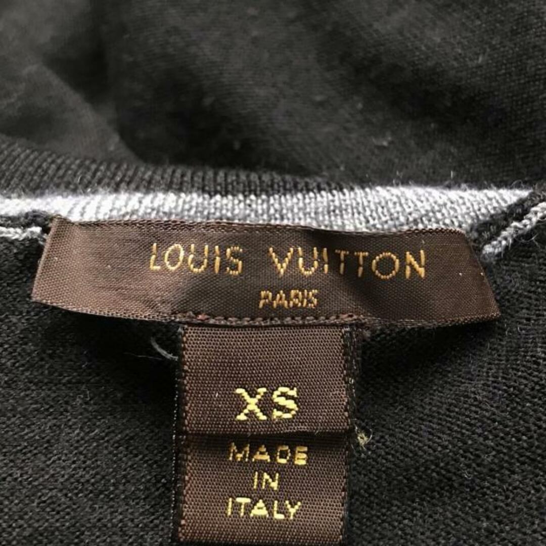 LOUIS VUITTON(ルイヴィトン)のLOUIS VUITTON(ルイヴィトン) 半袖セーター サイズXS レディース美品  - RW132W F4K505MTS 黒×グレー タートルネック/カシミヤ混/シルク混 レディースのトップス(ニット/セーター)の商品写真