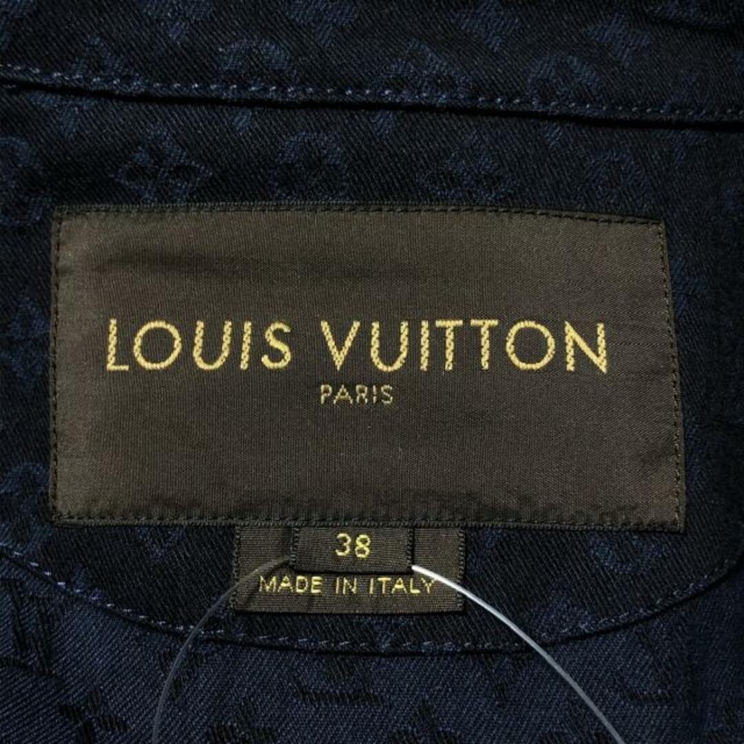 LOUIS VUITTON(ルイヴィトン)のLOUIS VUITTON(ルイヴィトン) ジャケット サイズ38 M レディース - RW112W WTJA01B3K ダークネイビー×ネイビー×黒 長袖/モノグラム柄/デニム/春/秋 レディースのジャケット/アウター(その他)の商品写真