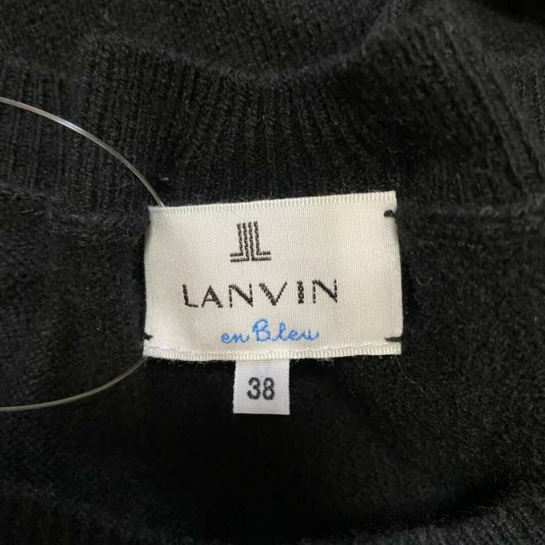 LANVIN en Bleu(ランバンオンブルー)のLANVIN en Bleu(ランバンオンブルー) ワンピース サイズ38 M レディース - 黒 クルーネック/長袖/マキシ丈/ニット レディースのワンピース(その他)の商品写真