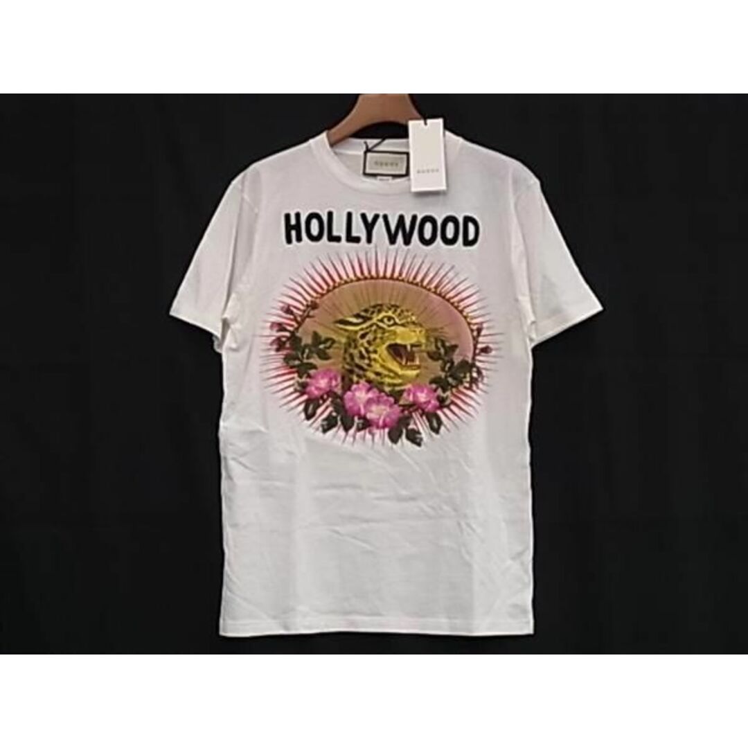 Gucci(グッチ)の■新品同様■ GUCCI グッチ HOLLY WOOD コットン100％ 半袖 Tシャツ トップス 洋服 メンズ レディース ホワイト系 FC3649  レディースのトップス(シャツ/ブラウス(半袖/袖なし))の商品写真