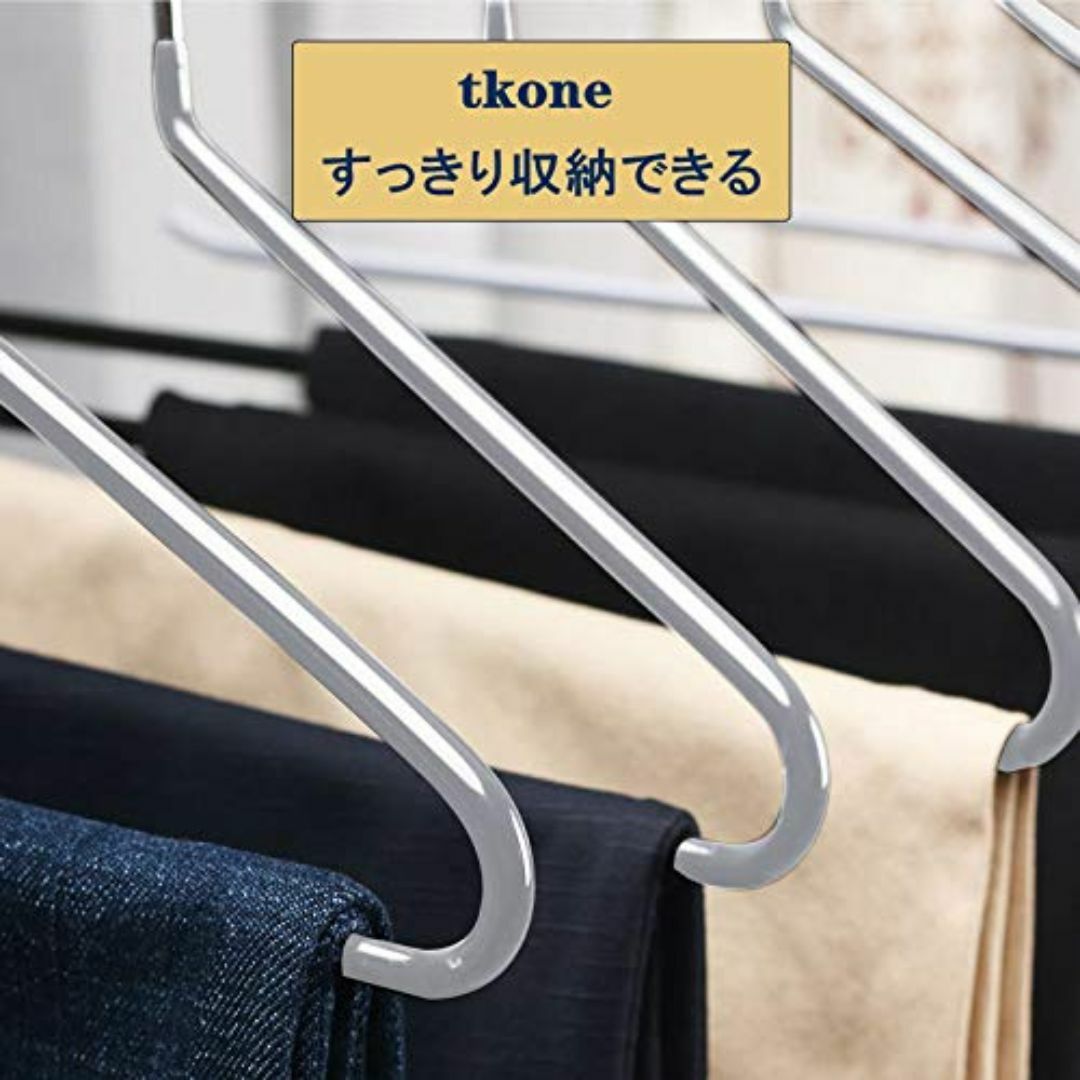 【色: ズボンハンガーグレー10pack】tkone ズボンハンガー パンツスカ インテリア/住まい/日用品の日用品/生活雑貨/旅行(日用品/生活雑貨)の商品写真