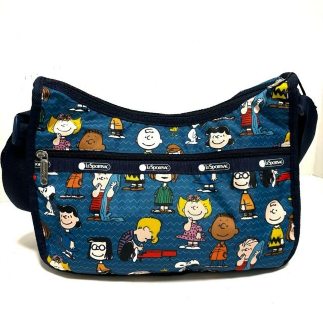 LeSportsac(レスポートサック)のLESPORTSAC(レスポートサック) ショルダーバッグ美品  - ブルー×ネイビー×マルチ PEANUTS レスポナイロン レディースのバッグ(ショルダーバッグ)の商品写真