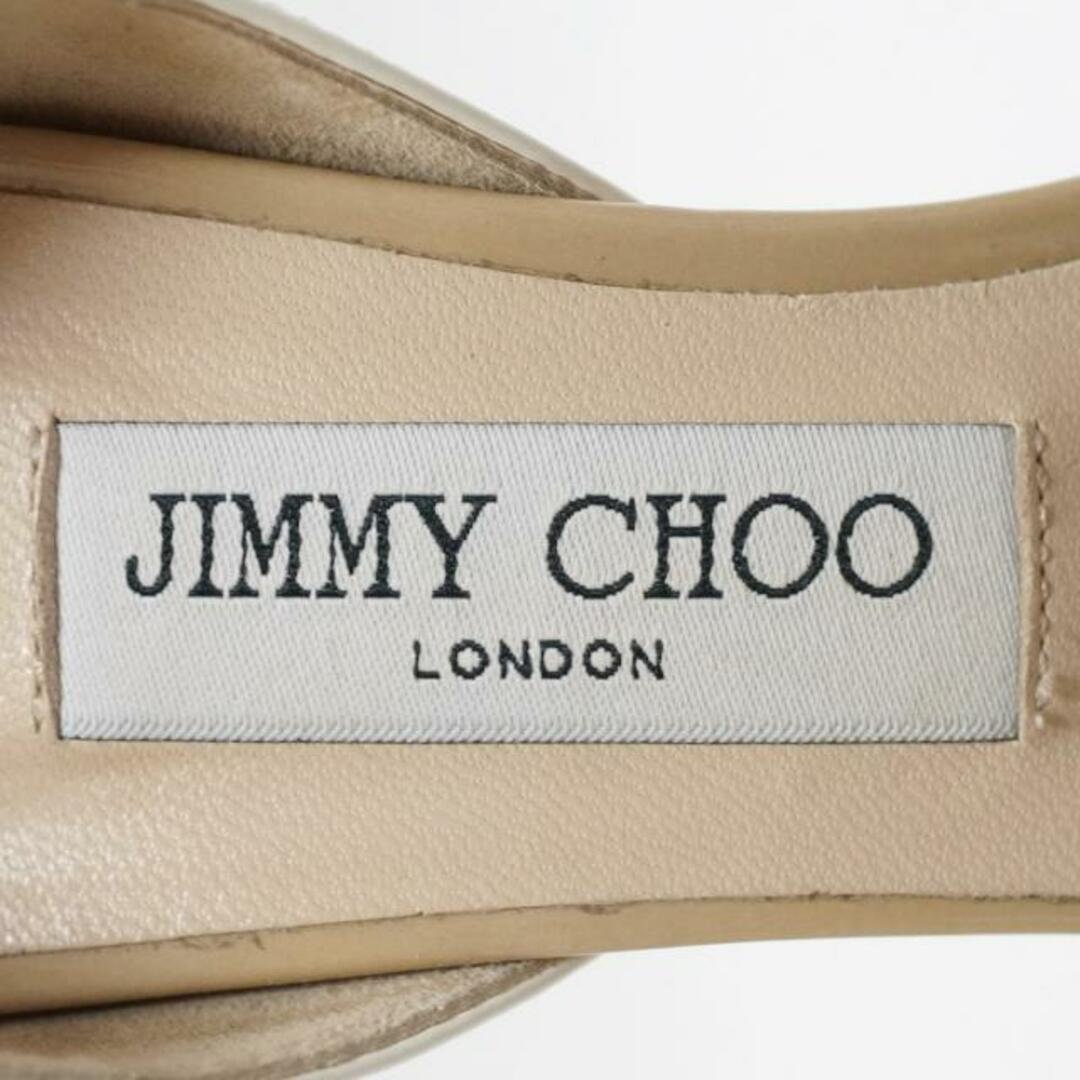 JIMMY CHOO(ジミーチュウ)のJIMMY CHOO(ジミーチュウ) パンプス 36 レディース - 白×黒×ベージュ オープントゥ エナメル（レザー） レディースの靴/シューズ(ハイヒール/パンプス)の商品写真
