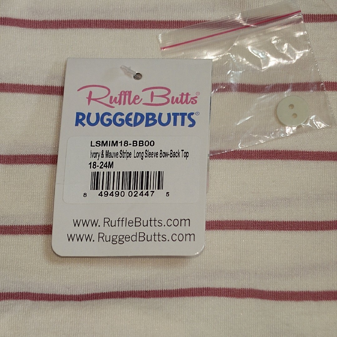 RuffleButts（TM）(ラッフルバッツ)の♡新品・未使用♡ラッフルバッツ トップス リボン付 90cm キッズ/ベビー/マタニティのキッズ服女の子用(90cm~)(Tシャツ/カットソー)の商品写真