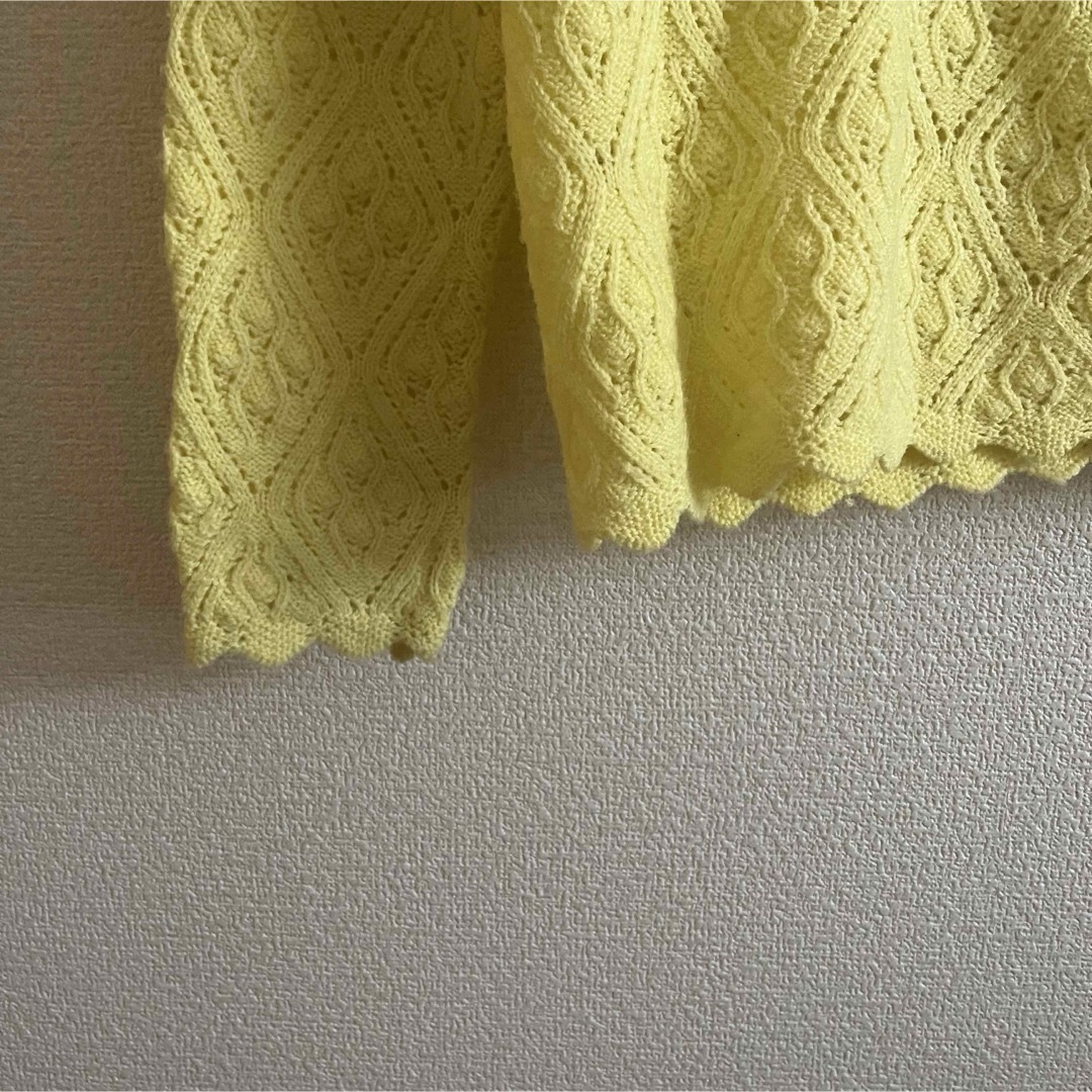 VINTAGE(ヴィンテージ)のvintage design yellow cardigan レディースのトップス(カーディガン)の商品写真