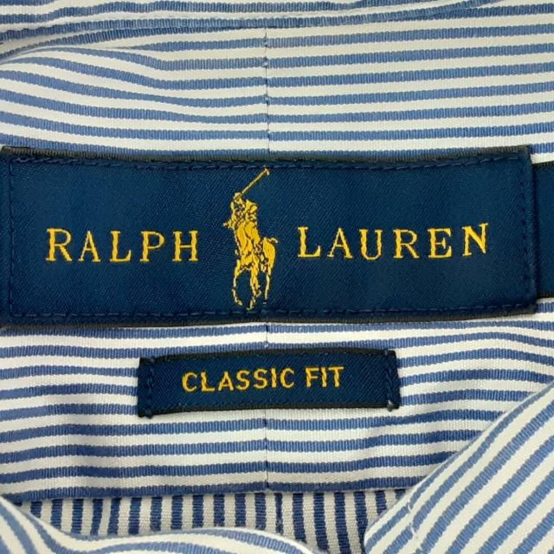 Ralph Lauren(ラルフローレン)のRalphLauren(ラルフローレン) 長袖シャツ サイズL メンズ - 白×ネイビー ストライプ メンズのトップス(シャツ)の商品写真