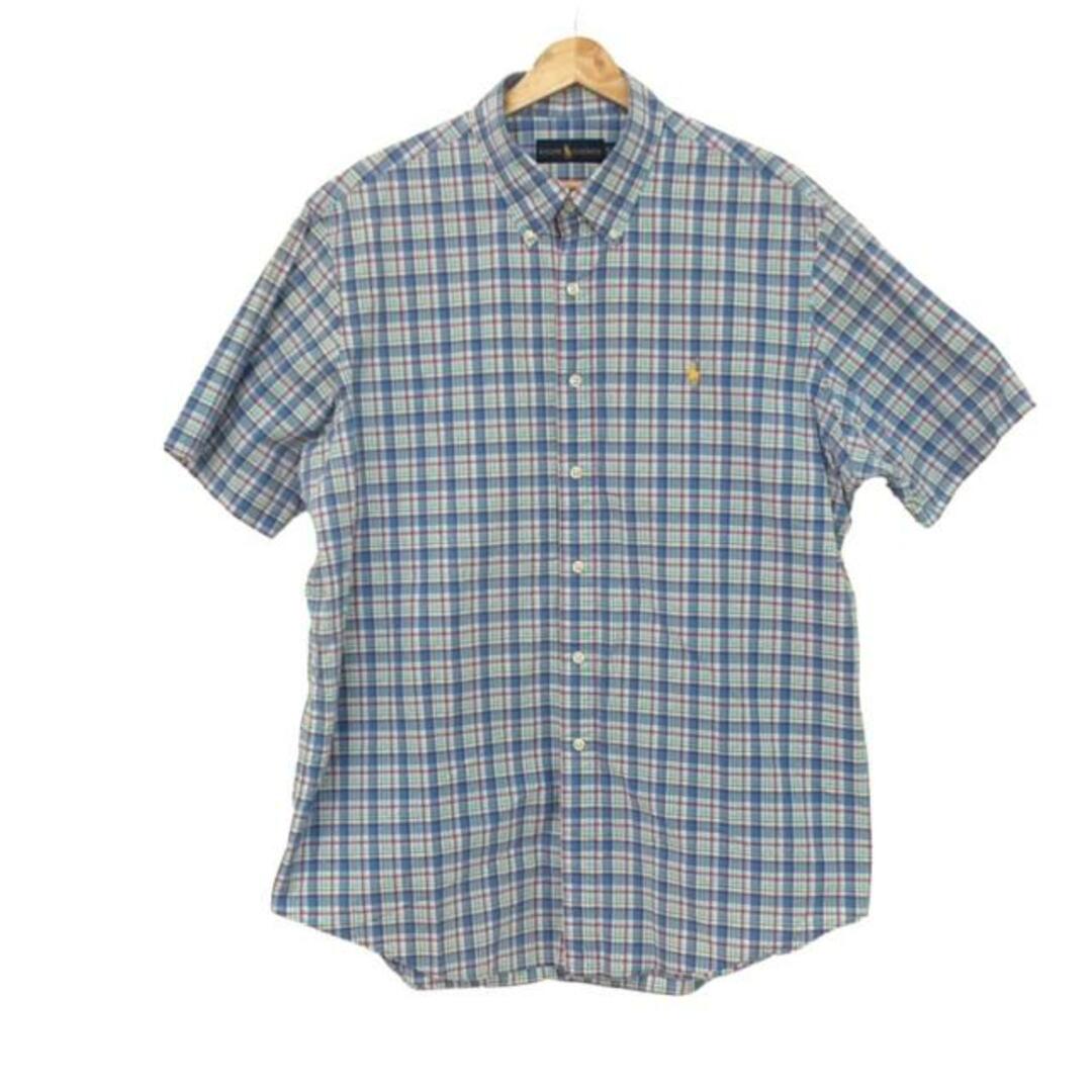 Ralph Lauren(ラルフローレン)のRalphLauren(ラルフローレン) 半袖シャツ サイズXL/TG メンズ美品  - ネイビー×ピンク×マルチ チェック柄 メンズのトップス(シャツ)の商品写真