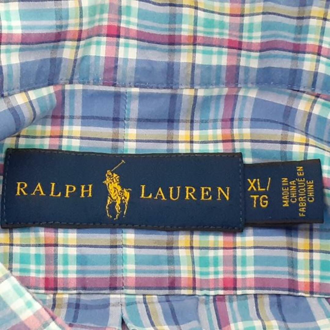 Ralph Lauren(ラルフローレン)のRalphLauren(ラルフローレン) 半袖シャツ サイズXL/TG メンズ美品  - ネイビー×ピンク×マルチ チェック柄 メンズのトップス(シャツ)の商品写真