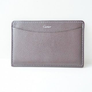 カルティエ(Cartier)のCartier(カルティエ) カードケース美品  - ダークブラウン レザー(名刺入れ/定期入れ)