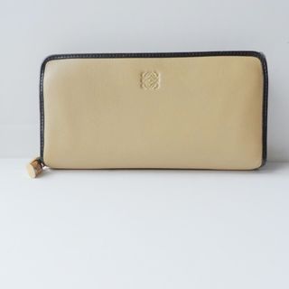 ロエベ(LOEWE)のLOEWE(ロエベ) 長財布 アマソナ ジップ アラウンド ウォレット 113N69CF13 ベージュ×黒 ラウンドファスナー カーフスキン(財布)