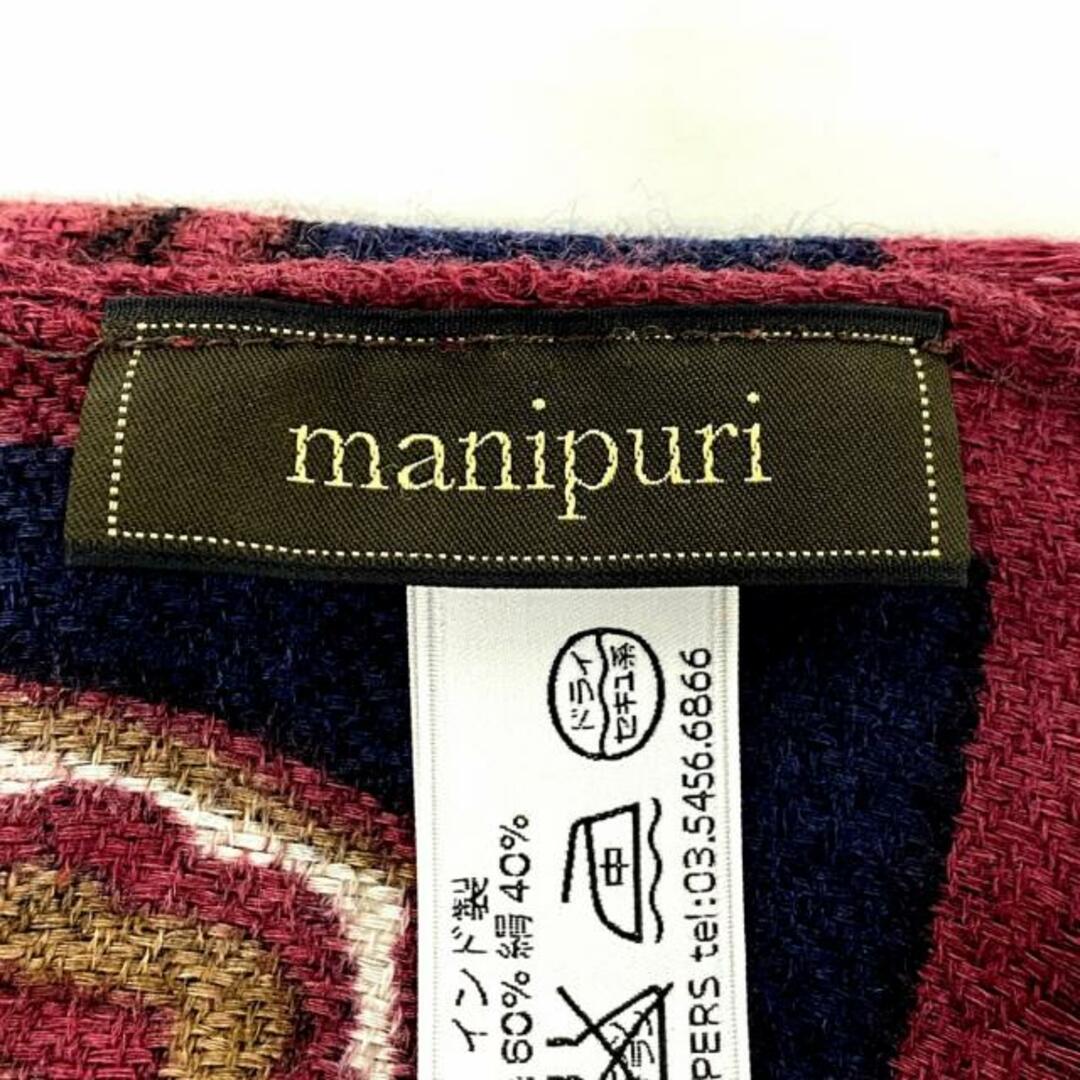 manipuri(マニプリ) ストール(ショール) - ダークネイビー×パープル×マルチ ウール×シルク レディースのファッション小物(マフラー/ショール)の商品写真