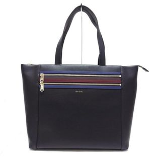 PaulSmith(ポールスミス) ハンドバッグ美品  - ダークネイビー×ボルドー×マルチ レザー