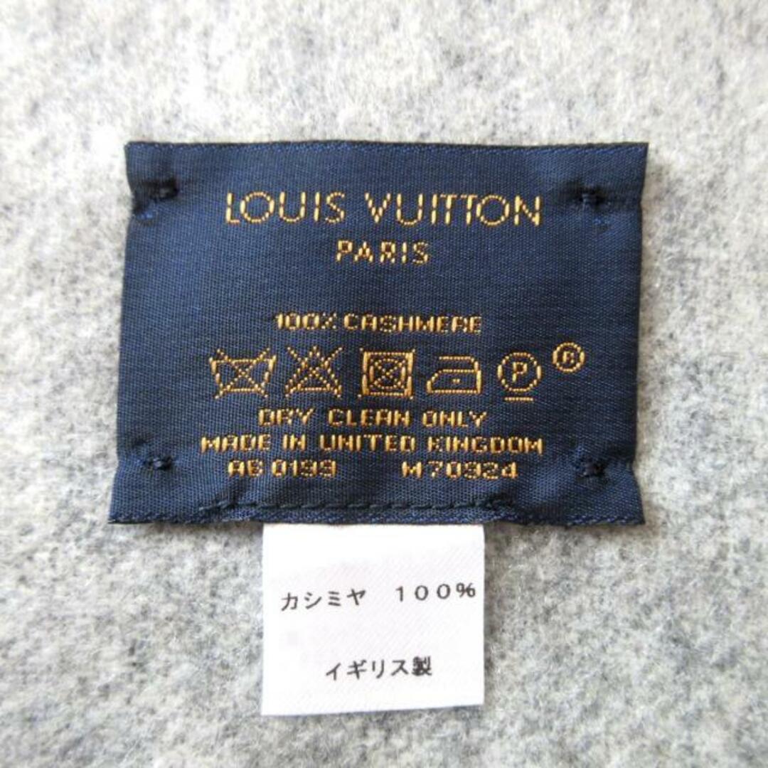 LOUIS VUITTON(ルイヴィトン)のLOUIS VUITTON(ルイヴィトン) マフラー美品  マフラー・LV スプリット M70924 黒×グレー カシミヤ レディースのファッション小物(マフラー/ショール)の商品写真