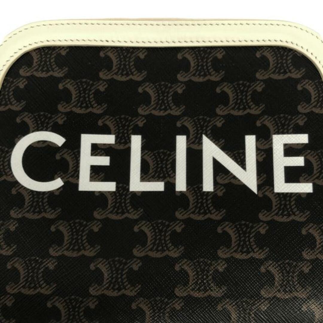 celine(セリーヌ)のCELINE(セリーヌ) ショルダーバッグ美品  スモール カメラバッグ 黒×ダークブラウン×アイボリー トリオンフキャンバス×カーフスキン レディースのバッグ(ショルダーバッグ)の商品写真