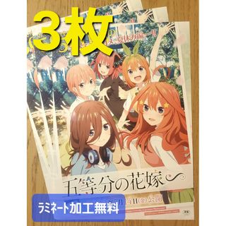 映画「五等分の花嫁」フライヤー3枚【ラミネート加工1枚無料】(印刷物)