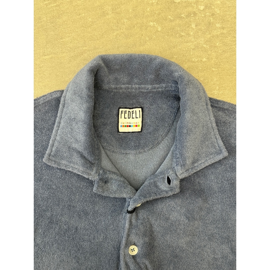 FEDELI(フェデーリ)の新品 フェデーリ パイル ポロシャツ ブルー 52 FEDELI フェデリ メンズのトップス(ポロシャツ)の商品写真