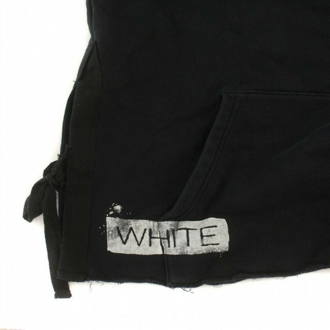OFF-WHITE(オフホワイト)のOFF WHITE プルオーバーパーカー ロゴ ドローストリング フード L 黒 メンズのトップス(パーカー)の商品写真