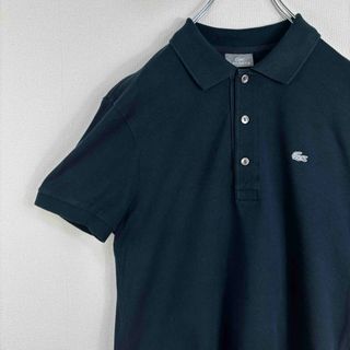 ラコステ(LACOSTE)のラコステ　LACOSTE ポロシャツ　3 S〜M ダークネイビー　古着　銀ワニ(ポロシャツ)