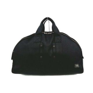 PORTER/吉田(ポーター) ボストンバッグ ドローイング 黒 ストライプ/本体ロックなし キャンバス(10号帆布（合成樹脂プリント）)