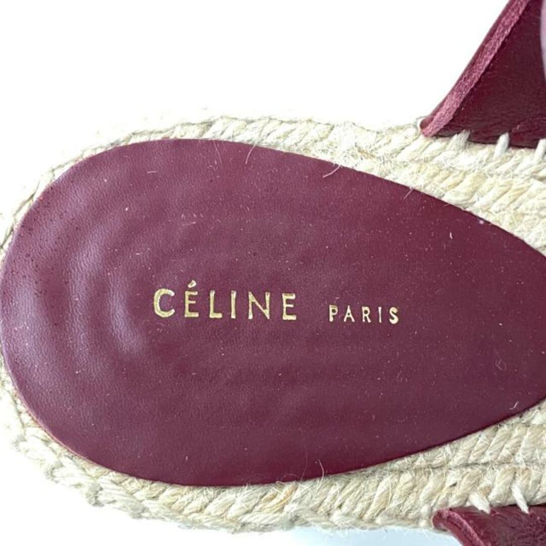 celine(セリーヌ)のCELINE(セリーヌ) サンダル 38 レディース - ボルドー エスパドリーユ/プラットフォーム レザー レディースの靴/シューズ(サンダル)の商品写真