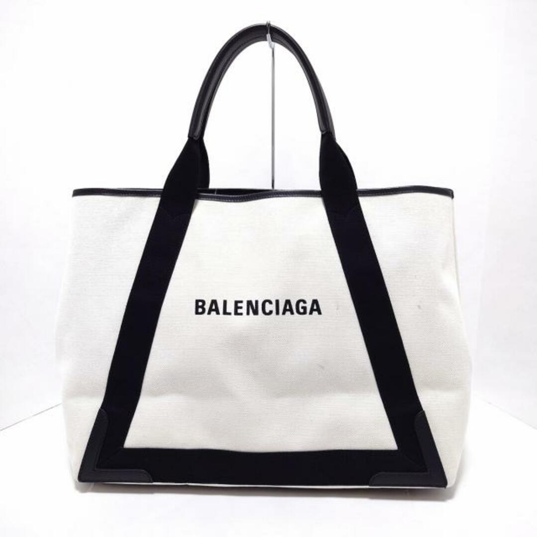 Balenciaga(バレンシアガ)のBALENCIAGA(バレンシアガ) トートバッグ ネイビーカバスM 339936 アイボリー×黒 キャンバス×レザー レディースのバッグ(トートバッグ)の商品写真