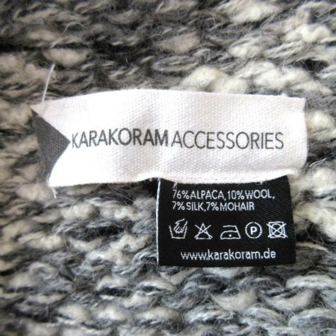 karakoram accessories(カラコラムアクセサリーズ) マフラー - アイボリー×黒×ダークグレー スヌード ウール×アルパカ×シルク×モヘア レディースのファッション小物(マフラー/ショール)の商品写真