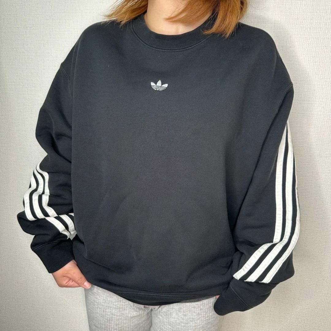 美品　adidas 3stripe トレーナー　XL トレフォイル メンズのトップス(スウェット)の商品写真