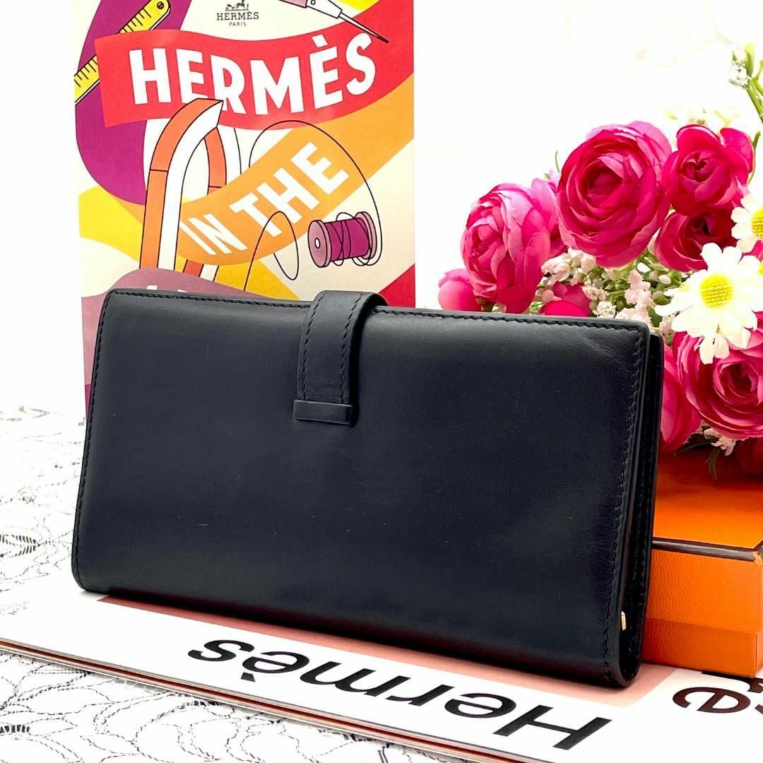 Hermes(エルメス)の★美品★　HERMES　エルメス　ベアン　ボックススカーフ　ブラック　長財布 レディースのファッション小物(財布)の商品写真