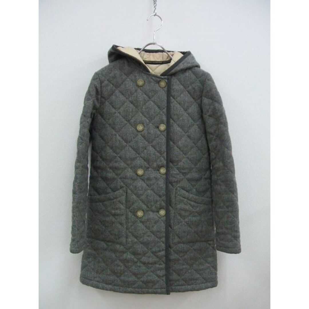 Traditional Weatherwear キルティングフードコート サイズ34 グレー レディース トラディショナルウェザーウェア【中古】0-1222A♪ レディースのジャケット/アウター(その他)の商品写真