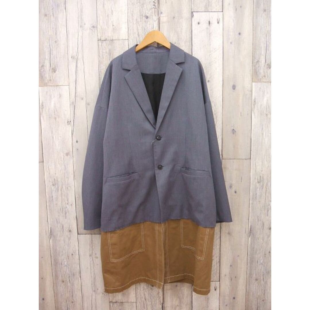 FFIXXED STUDIOS FFIXXED STUDIOS/LAYERED COAT レイヤードコート サイズM グレー ベージュ メンズ フィックスステュディオス【中古】0-0402M☆ メンズのジャケット/アウター(その他)の商品写真