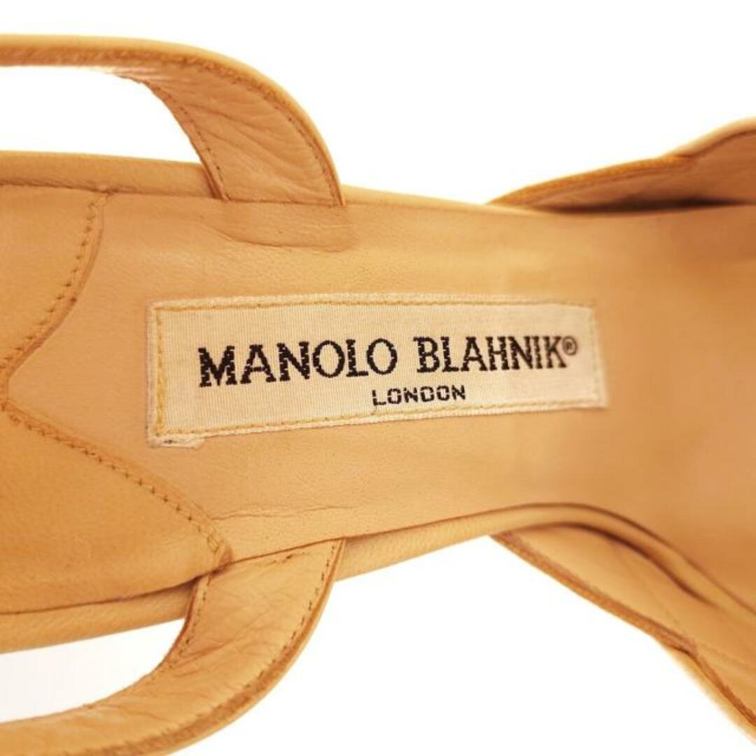 MANOLO BLAHNIK(マノロブラニク)のMANOLO BLAHNIK(マノロブラニク) サンダル 37 レディース - アイボリー×ベージュ コットン×レザー レディースの靴/シューズ(サンダル)の商品写真