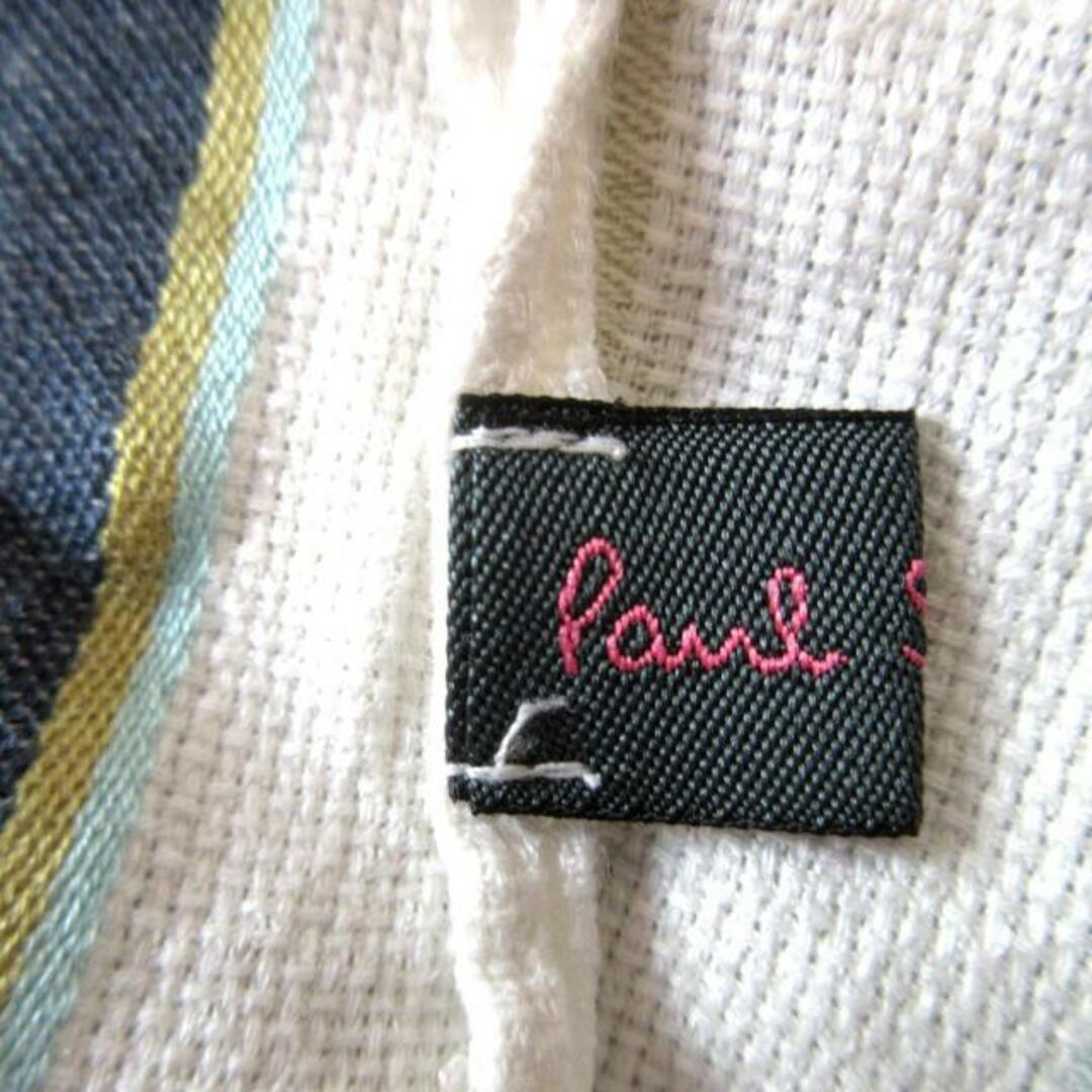 Paul Smith(ポールスミス)のPaulSmith(ポールスミス) ストール(ショール) - 白×ダークグレー×マルチ コットン×麻×シルク レディースのファッション小物(マフラー/ショール)の商品写真