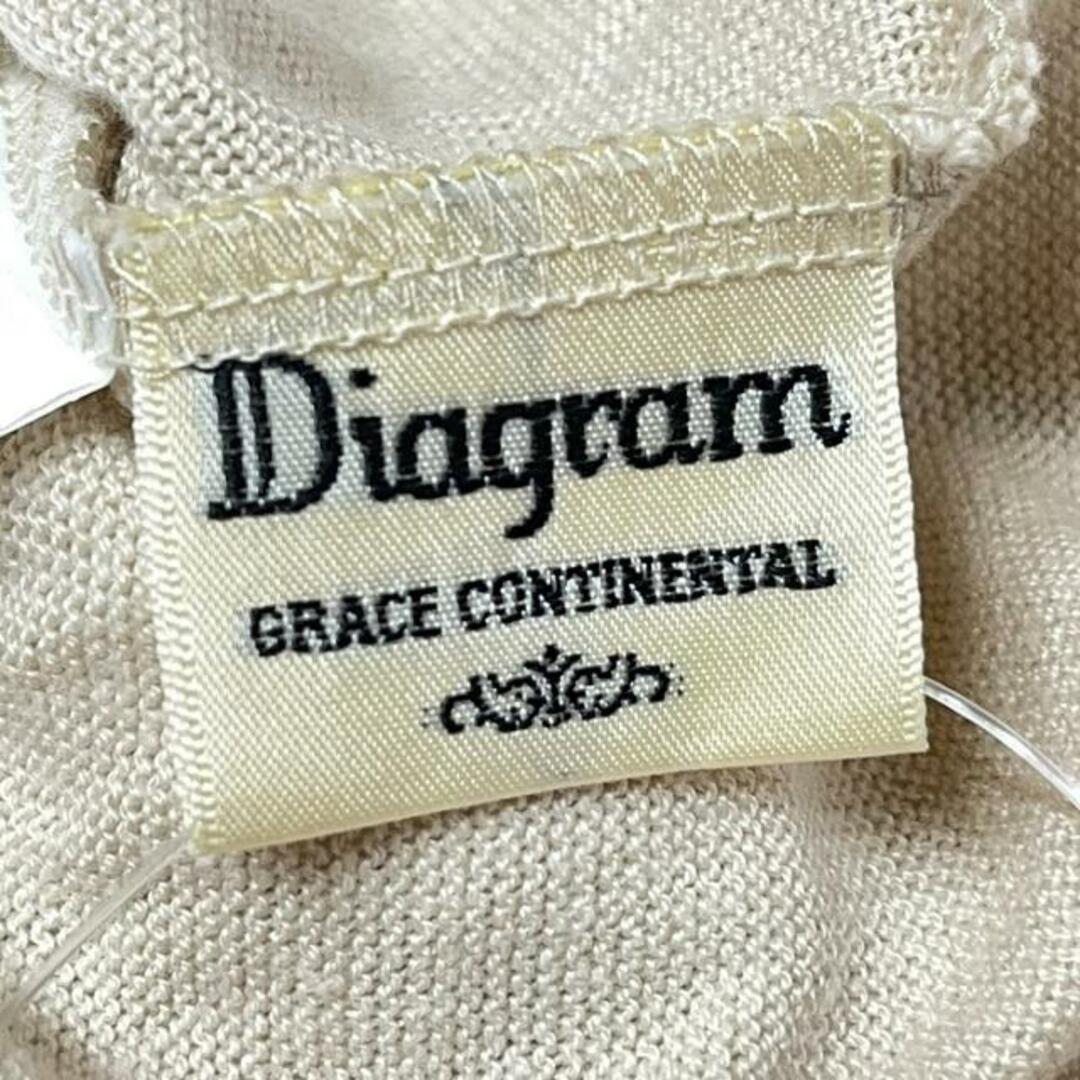 Diagram GRACE CONTINENTAL(ダイアグラム) カーディガン サイズ36 S レディース美品  - ベージュ×ライトピンク×マルチ 半袖/異素材切替/ロング丈 レディースのトップス(カーディガン)の商品写真