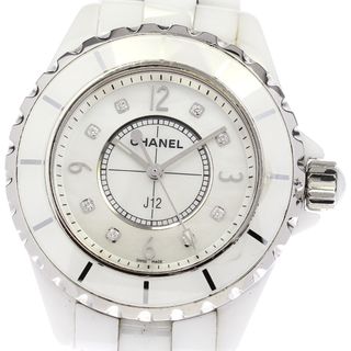 シャネル(CHANEL)の訳あり シャネル CHANEL H2422 J12 33ｍｍ 白セラミック 8Pダイヤ クォーツ レディース _796821(腕時計)