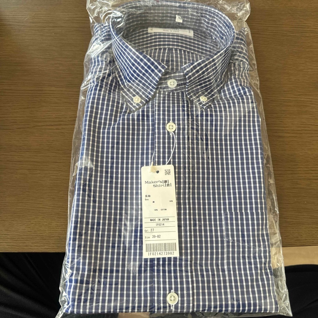 鎌倉シャツ 39-82  青系チェックシャツ メンズ 長袖　未使用品 メンズのトップス(シャツ)の商品写真