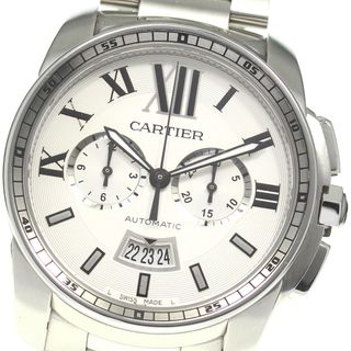 カルティエ(Cartier)のカルティエ CARTIER W7100045 カリブル ドゥ カルティエ クロノグラフ 自動巻き メンズ 良品 _815826(腕時計(アナログ))