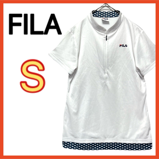 フィラ(FILA)のFILA フィラ レディース 半袖 機能ポロシャツ  S ハーフジップ ウェア(Tシャツ(半袖/袖なし))