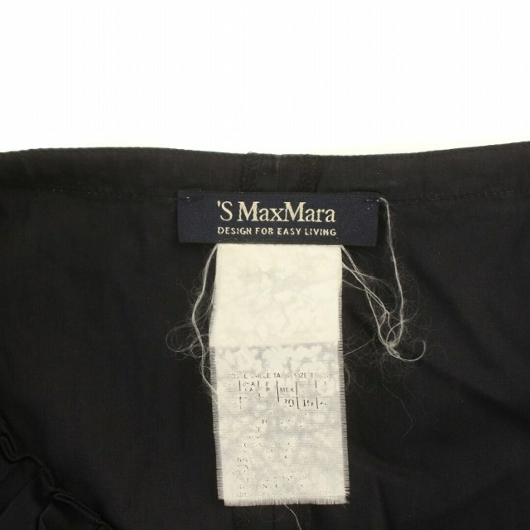 Sマックスマーラ デザインフォーイージーリビング ワンピース ひざ丈 フリル 紺 レディースのワンピース(ひざ丈ワンピース)の商品写真