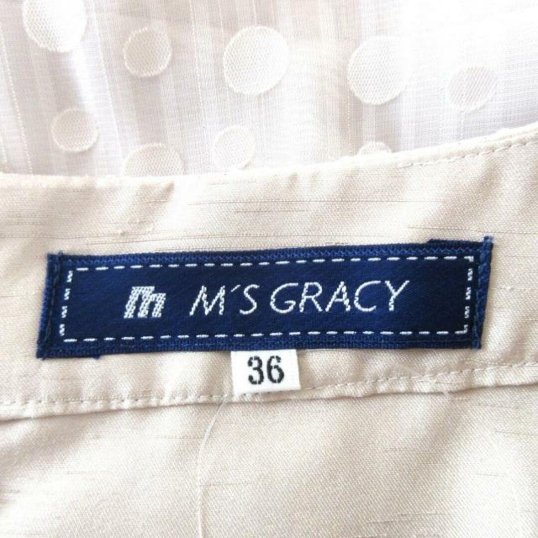 M'S GRACY(エムズグレイシー)のM'S GRACY(エムズグレイシー) ワンピース サイズ36 S レディース美品  アイボリー×白 ドット柄/シースルー レディースのワンピース(その他)の商品写真