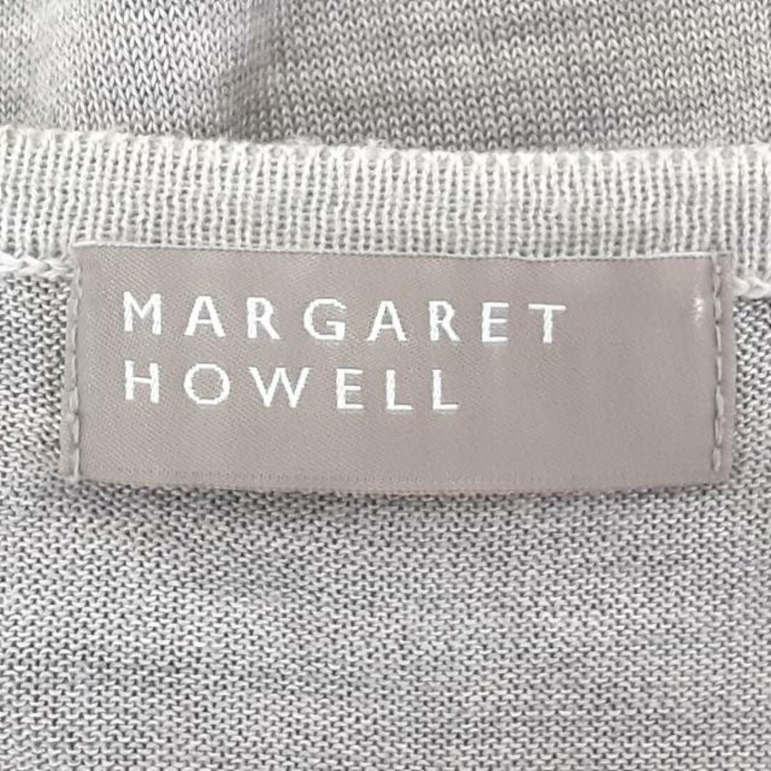 MARGARET HOWELL(マーガレットハウエル)のMargaretHowell(マーガレットハウエル) 七分袖セーター サイズ2 M レディース美品  - ライトグレー Vネック/一部シルク レディースのトップス(ニット/セーター)の商品写真