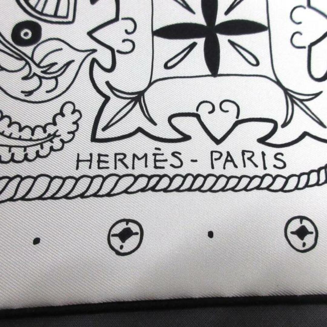 Hermes(エルメス)のHERMES(エルメス) スカーフ美品  カレ55/シルクバンダナ 白×黒 アニマル・バンダナ レディースのファッション小物(バンダナ/スカーフ)の商品写真