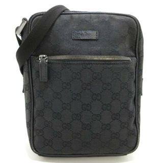 グッチ(Gucci)のGUCCI(グッチ) ショルダーバッグ GG柄 03136 黒 ジャガード×レザー(ショルダーバッグ)