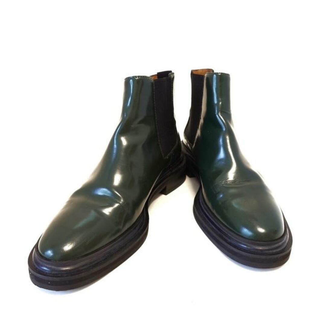 VERONIQUE BRANQUINHO(ヴェロニクブランキーノ)のVERONIQUE BRANQUINHO(ヴェロニク・ブランキーノ) ショートブーツ 37 メンズ - ダークグリーン×黒 サイドゴア レザー メンズの靴/シューズ(ブーツ)の商品写真