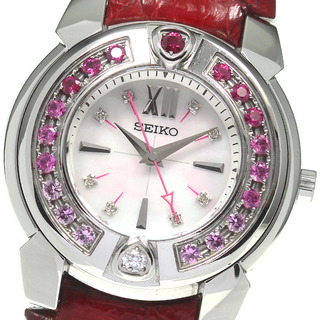 セイコー(SEIKO)のセイコー SEIKO SRXJ033/4J45-0AE1 エム ピンクサファイアベゼル クォーツ レディース _812433(腕時計)