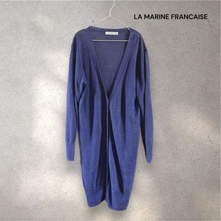 LA MARINE FRANCAISE - ラ マリンフランセーズ リネン100% カーディガン ロング丈 ネイビーブルー